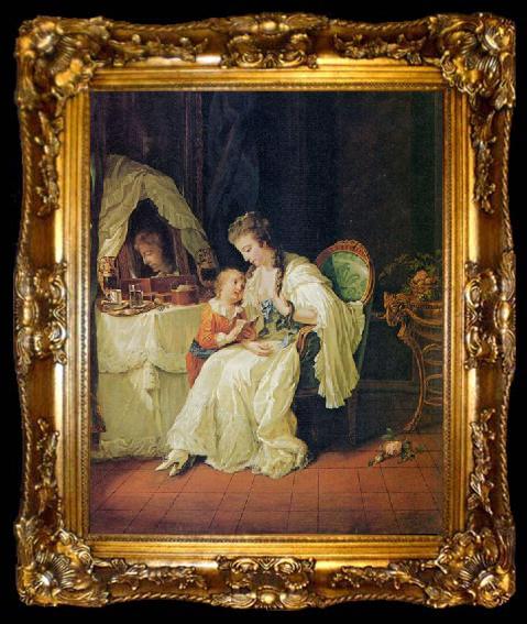 framed  Johann Heinrich Wilhelm Tischbein Familienszene, ta009-2